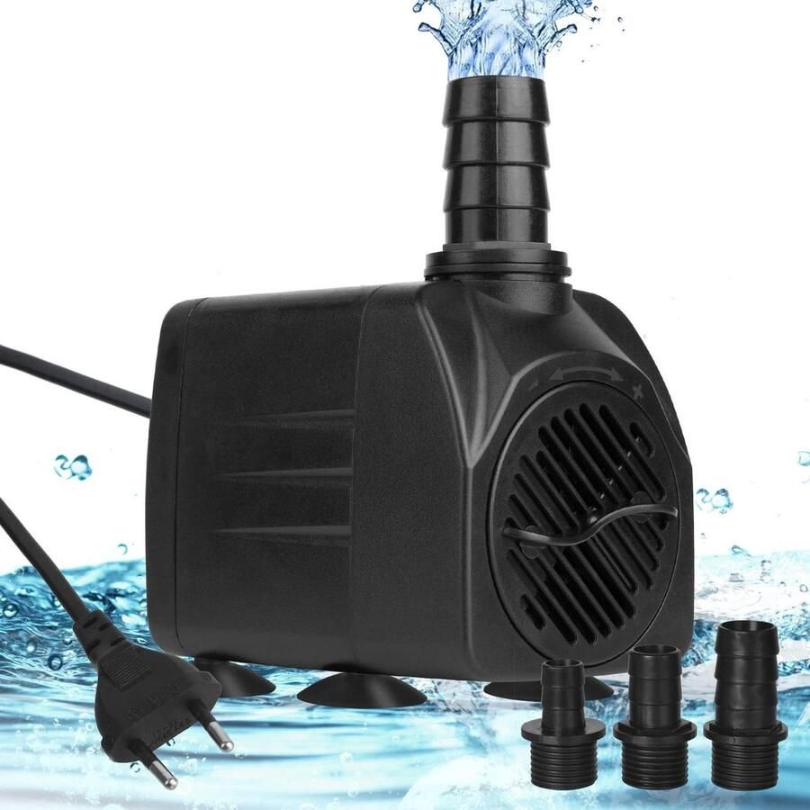 Aquariumpomp 1500L-H 25W Klein Waterpompen Dompelpomp- 3 Sproeiers- 1.4m Kabel- Geluidsarme Waterpomp Fonteinpomp Katten fonteinpomp