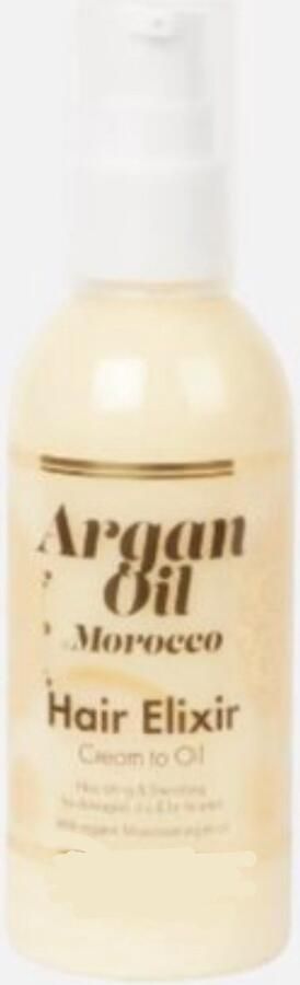 Argan Oil Haarelixer 100 ml Met Marokkaanse Arganolie Hair Elixir Cream to Oil Haarcrème Haarolie