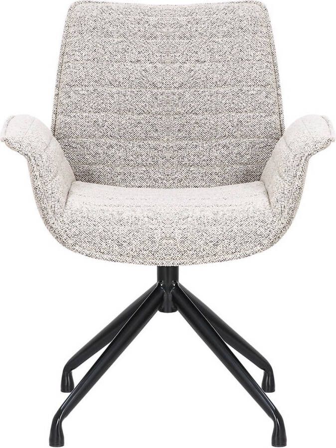 Armstoel Elodie Beige Bouclé Zithoogte 46.5 cm Zitdiepte 44 cm Met armleuning