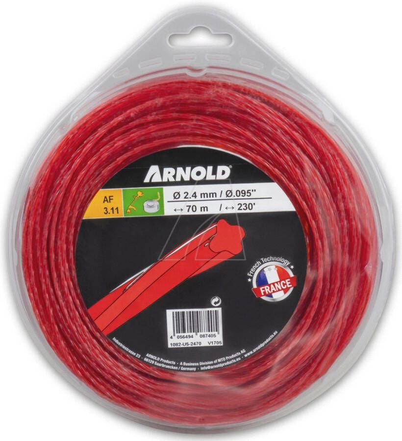 Arnold Trimmerdraad 2.4 mm x 70.1 m rood rond gedraaid