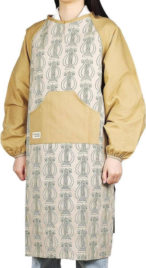 Artiest Schort Katoen Unisex Schorten met Mouwen Mannen Vrouwen Schilderschort met Zak DIY Pottenbakken Knutselen Tuin