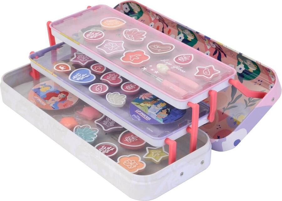 Artisan Picknick Beauty Tin Set van Complete Make-up koffer voor Meisjes Disney Princess Lipgloss Glanzende Oogschaduw Applicators Haaraccessoires Complete Make up koffer