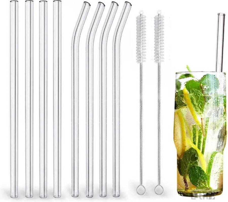 Ascetische drink rietjes Glazen rietjes [glas] 8 rietjes