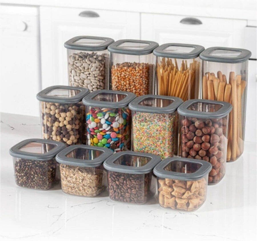 Asir Kruidenpot Set (12 stuks) Zwart 6 5 x 13 x 6 5