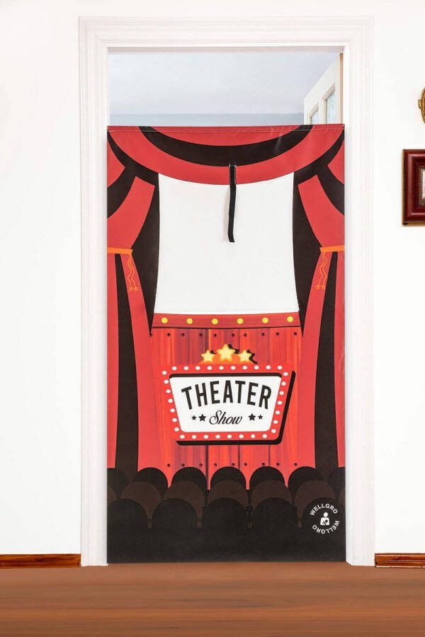 Asir Ophangbare Poppenkast Poppentheater Deurspel Rood 137x77 cm