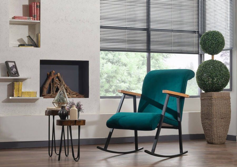Asir Schommelstoel Benzine blauw 65 x 55 x 100 cm