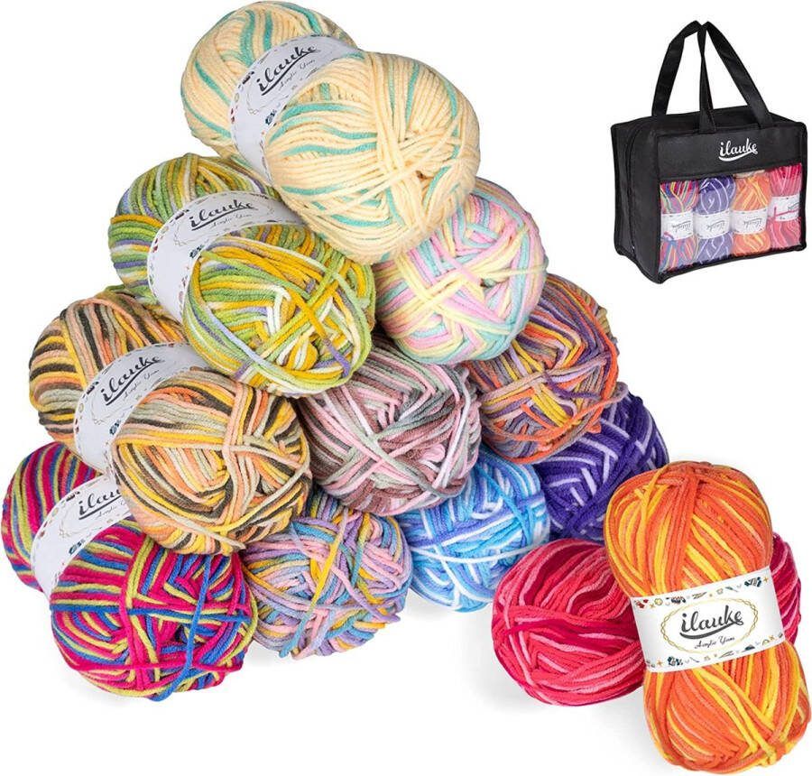 Assortiment van 12 Acryl Breiwol Bollen 50g 4-Draads Multigekleurde Garenset voor Haken Breien en Handwerk