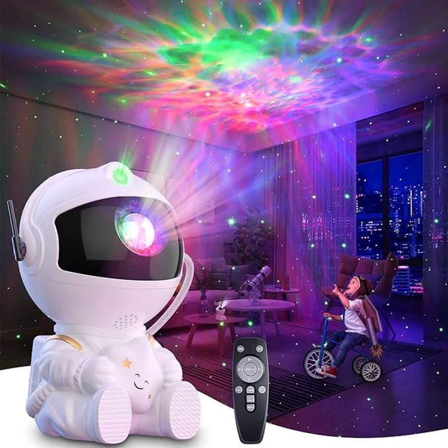 Astronaut sterrenhemelprojector 16 modi 360° rotatie sterrenhemel led-sterrenhemel projector nachtlampje met afstandsbediening sterrenprojector sterrenlicht projector voor kinderen en