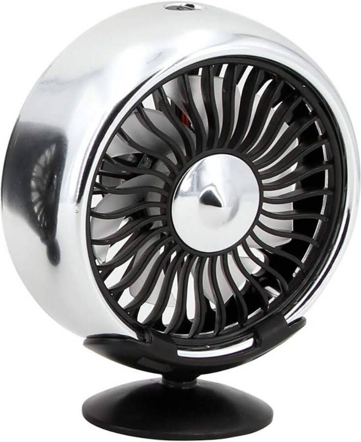 Auto Air Vent USB-ventilator met kleurrijk licht en zuignap automatische koelventilator auto mini airconditioner verfrisser ventilatieclip (zilver) Auto Ventilator