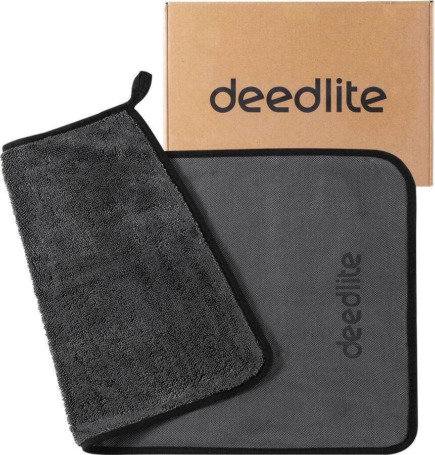 Auto droogdoek 50 x 80 cm Fast Dry droogdoek premium microvezeldoek auto geen krassen extra groot formaat (1 zwart)