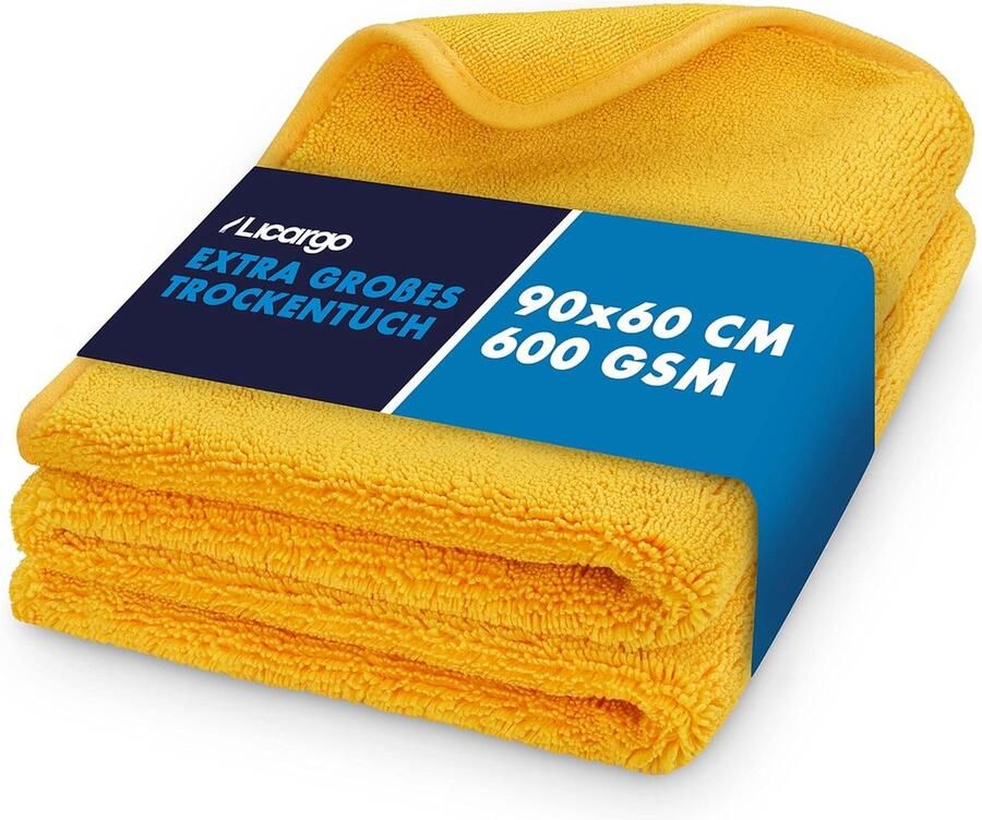 Auto droogdoek XXL 90 x 60 cm super absorberend zacht en pluisvrij extra grote microvezeldoek handdoek om te drogen premium handdoek