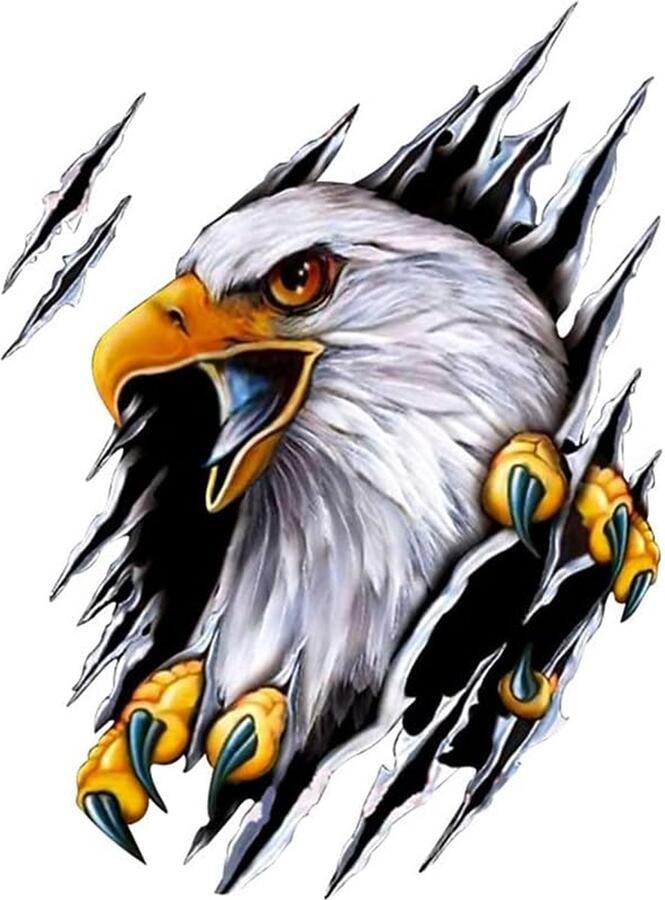 Auto sticker Eagle sticker 2 stuks 18*24 cm Sportauto Stickers UV- en Waterproof Plakstickers Sportauto Stickers Laptop Stickers dier sticker voor body hood woondecoratie creatieve auto sticker Eén links en één rechts