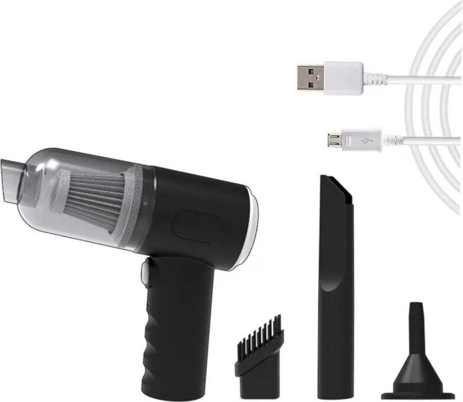 Auto Stofzuiger Draadloos V2 Kruimelzuiger Handstofzuiger Kruimeldief Water Stofzuiger Kleine Stofzuiger Nat & Droog Draadloze stofzuiger Air Duster Autostofzuiger Kussenreiniger Zwart