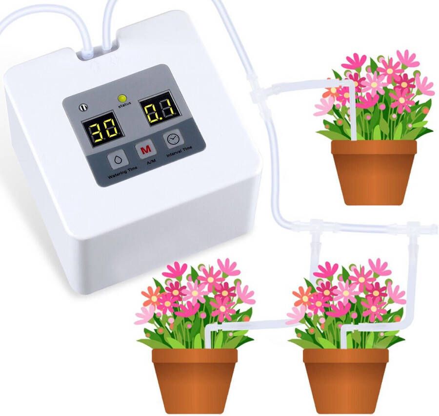 Automatisch Irrigatiesysteem Bewateringssysteem Binnenplanten Programmeerbare timer van 30 dagen Batterij- en USB-voeding Vakantieplanten Bewateringsapparatuur voor Potplanten Binnen