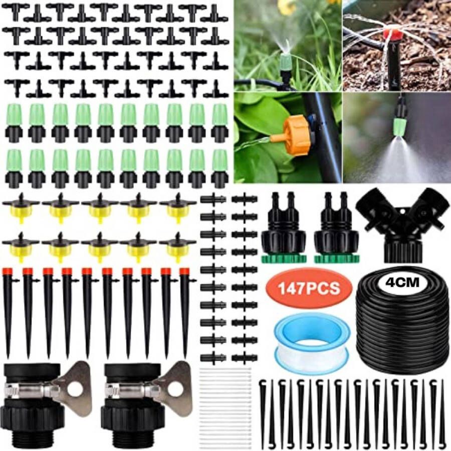 Automatisch Irrigatiesysteem Irrigatieset Micro-irrigatiesysteem Bewateringsysteem voor Gazon Planten Tuin Landschap en Groentetuin