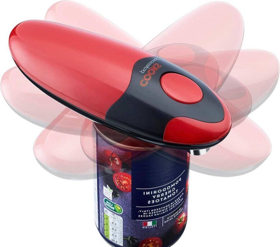 Automatische draadloze blikopener voor artritis handen handsfree bediening One Touch Design rood en zwart Blikopener