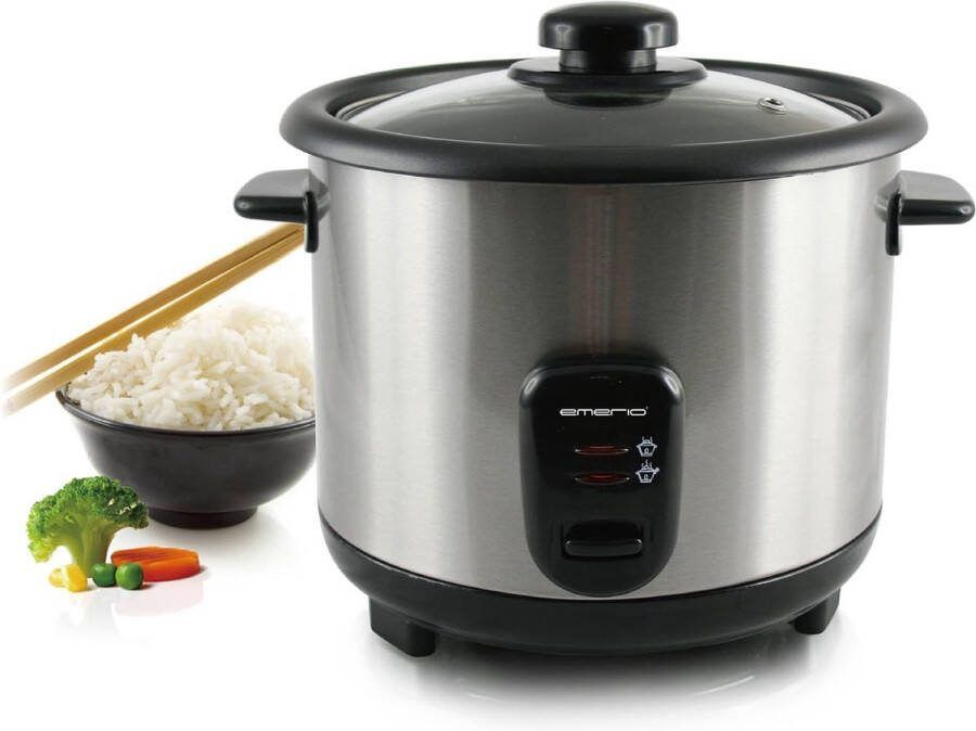 Automatische eco rijstkoker BPA vrij 1.5L volume Warmhoudfunctie Auto off Antiaanbaklaag Glazen deksel 500W RVS Roestvrij staal