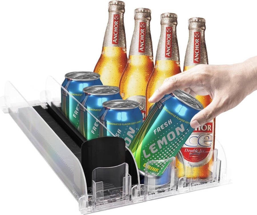 Automatische koelkastorganizer blikjeshouder koelkastorganizer drankdispenser koelkastblikjesdispenser voor drankjes bier frisdrank opbergruimte 12 standaard maat blikjes 330 ml 440 ml 500 ml