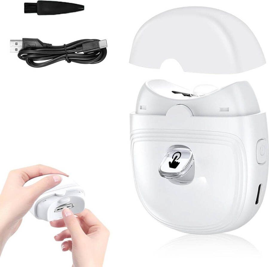 Automatische nagelknipper met licht USB-oplaadbaar Elektrische nagelvijl voor kinderen ouderen volwassenen