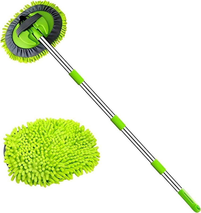 Autoreinigingsborstel Mop Met Lange Handvat 160 cm Voor Auto's Vrachtwagens Suv's En Rv's Camper 2 In 1 Chenille Microvezel Auto Wasborstel Stofdoek Reinigingsset