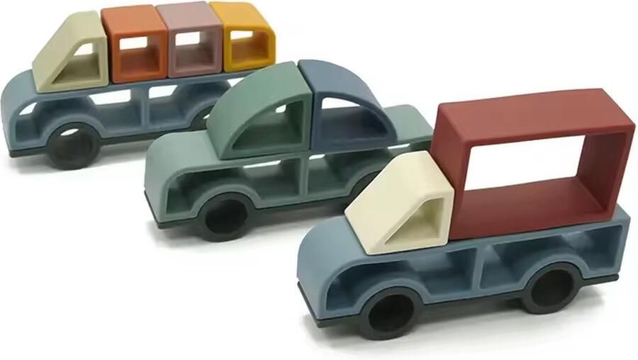 Auto's DIY Stapelspeelgoed Siliconen Speelgoed vanaf 8 maanden