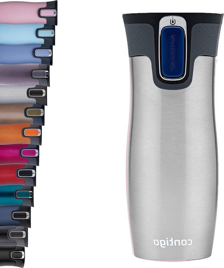 Autoseal thermosbeker roestvrijstalen isoleerbeker-koffiebeker to-go BPA-vrij lekvrije beker-to-go-houdt tot 5 uur warm-470 ml