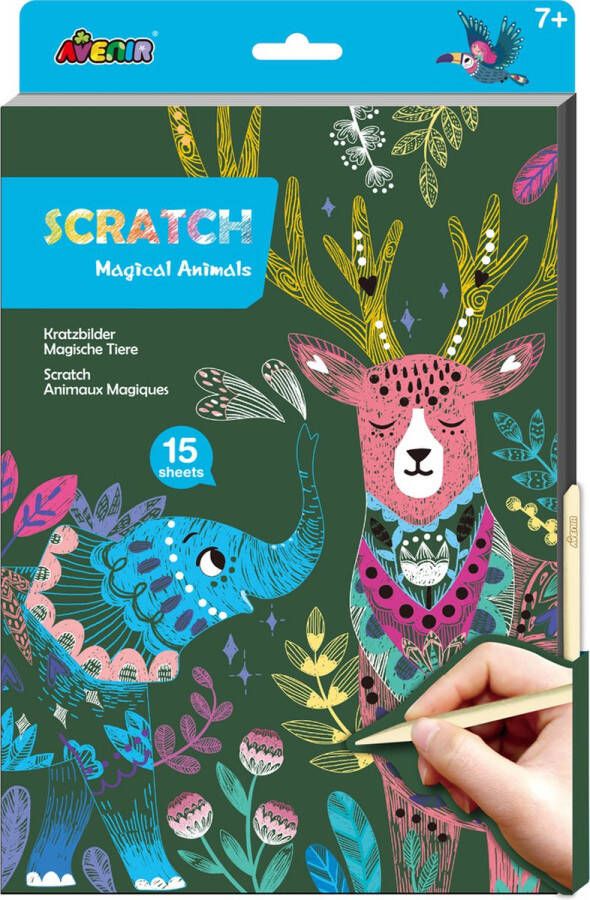 Avenir Scratch: ART BOOK A4 Magische Dieren 15 pagina's 7+
