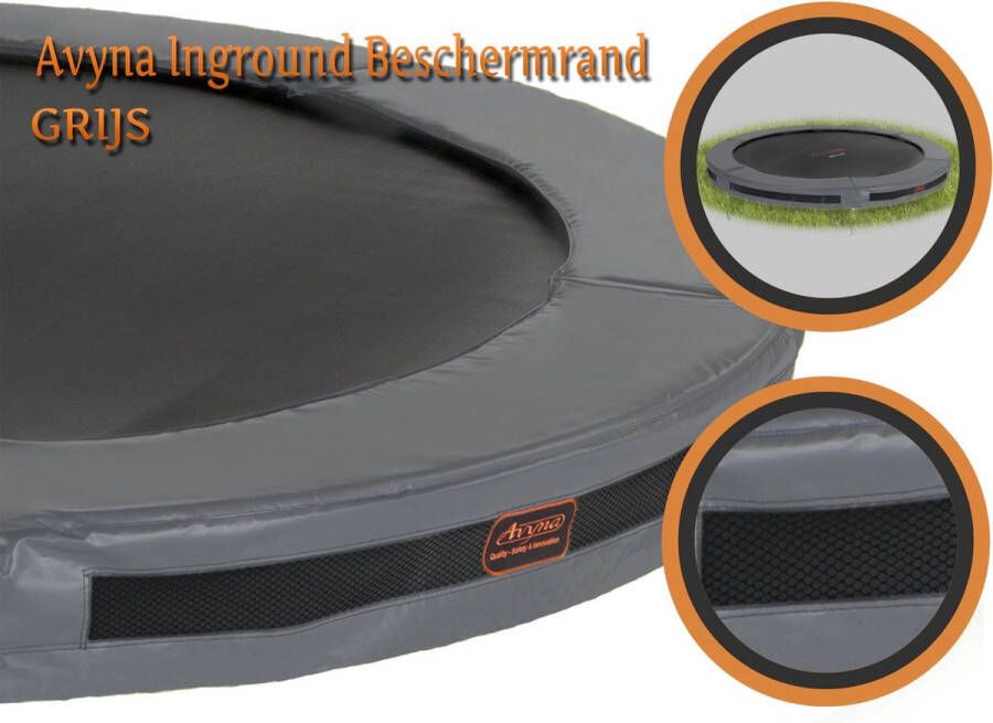 Avyna Trampoline Beschermrand Heavy Duty Universeel Inground ø 430 cm (14ft) Grijs