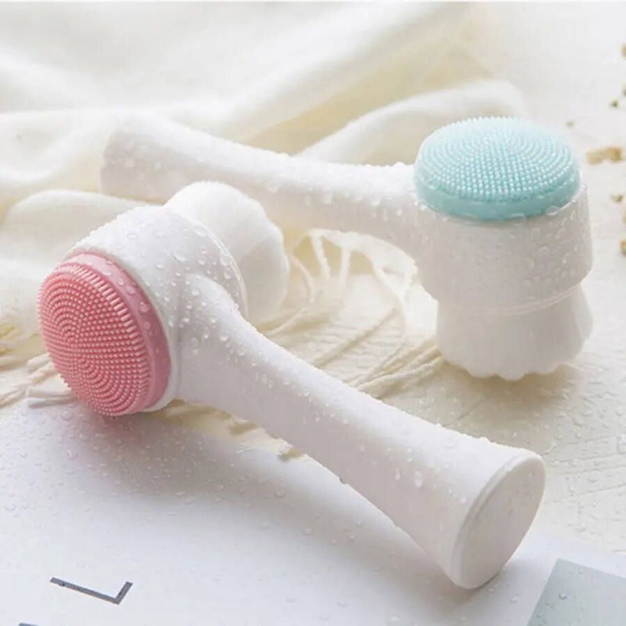 AYASOUK {3x}Make-Up Borstelreiniger .Feiyan 3d Dubbelzijdig 2 In 1 Multifunctionele Gezichtsborstel Huidreiniger Massage Borstels Siliconen Wassen Gezichtsreinigingsborstel