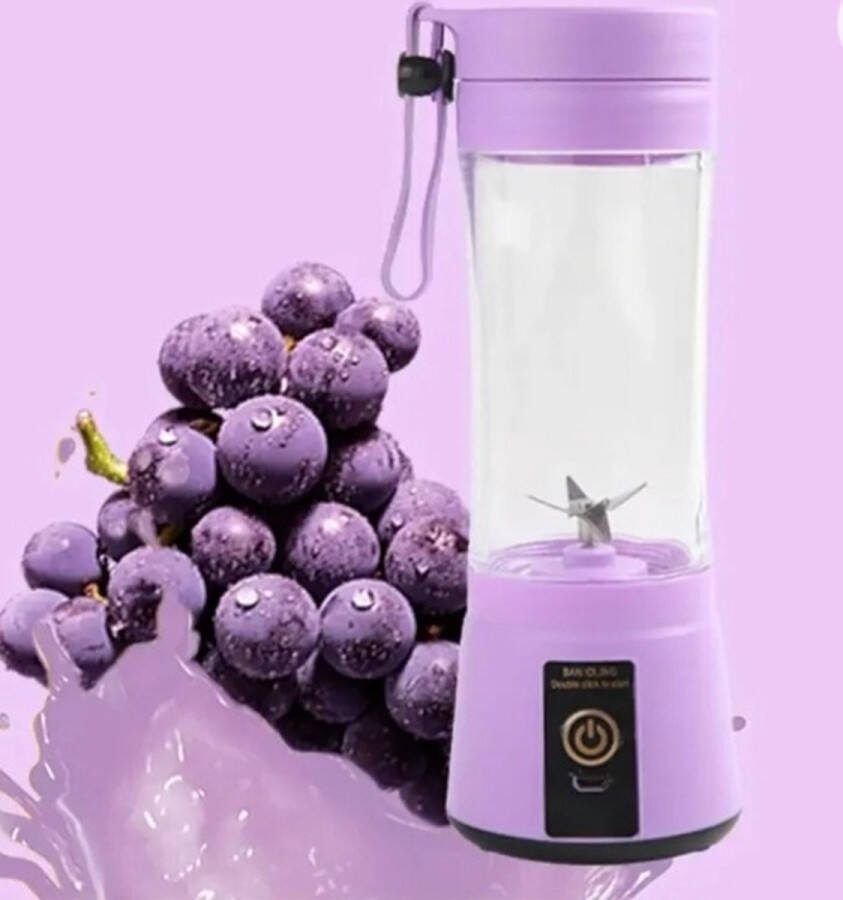 * AYASOUK * Draagbare blender kleine blender elektrisch 380 ml draagbare sapcentrifuge elektrische blender Hoge temperatuurbestendige blender voor kamperen thuis werken school reizen picknick. ( paars )
