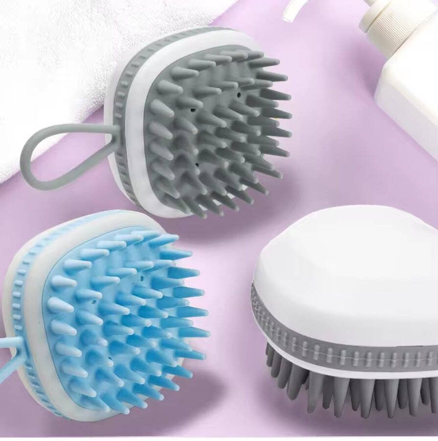 AYASOUK Hernieuwbare Vaste Siliconen Haarshampoo Bad Lichaamsmassage Borstel Hoofdhuid Verzorging Haarborstel Met Zachte Handmatige Zelfreinigende Haarborstel