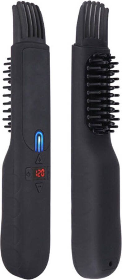 Baard Stijltang Baardstijler Draadloos Baard Styler 3 Warmtestanden Zwart