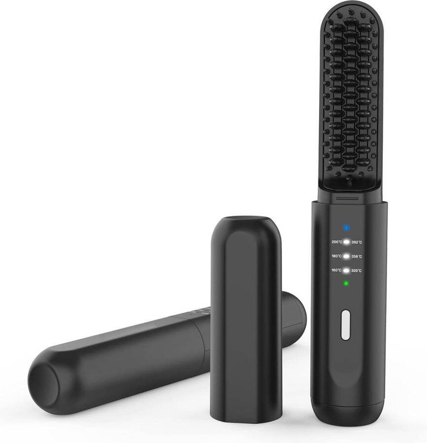 Baard Stijltang Baardstijler Draadloos Baard Styler 3 Warmtestanden Zwart