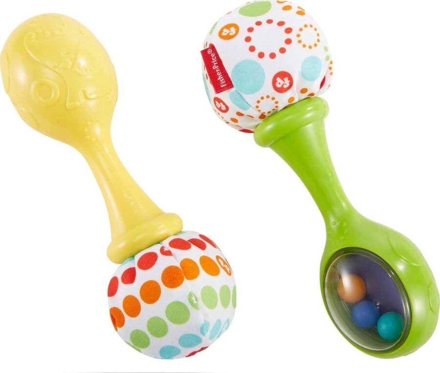 Babies toys- Rumba rammelaars met stoffen uiteinden babyspeelgoed vanaf 3 maanden oud