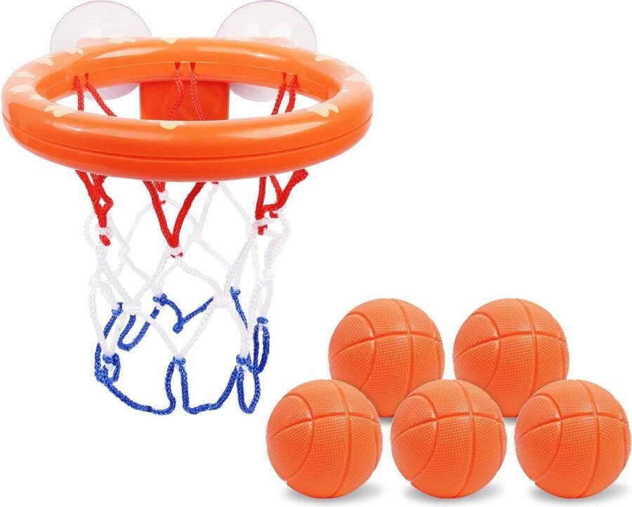 Baby Bad Speelgoed Mini Basketbalkorf Baby Badkuip Speelgoed van Basketbal Hoepel inclusief 5 ballen met sterke zuignap Leuk badspeelgoed Waterspeelgoed voor peuters