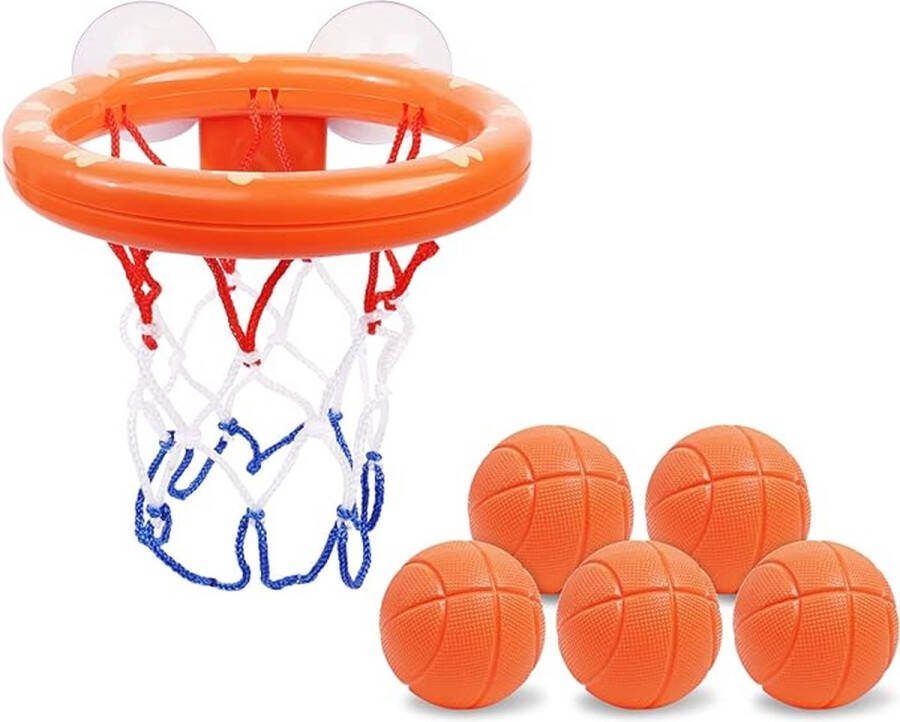 Baby Bad Speelgoed Mini Basketbalkorf Baby Badkuip Speelgoed van Basketbal Hoepel inclusief 5 ballen met sterke zuignap Leuk badspeelgoed Waterspeelgoed voor peuters