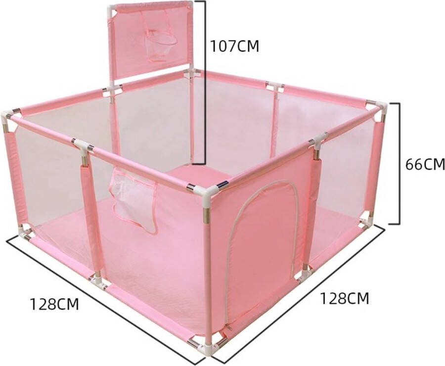Baby Boxen Indoor Baby Corralitos Veiligheidsbarrières Basketbal Baby Activiteit Gym Grote Parken Voor Baby Groundbox Hek Roze vierkant