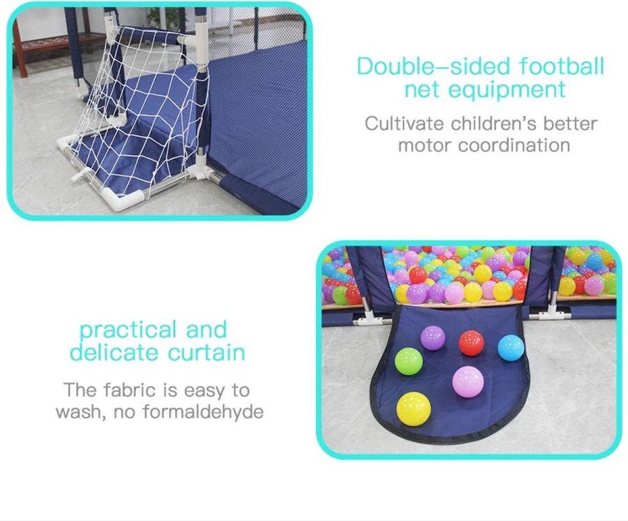 Baby Boxen Indoor Baby Corralitos Veiligheidsbarrières Basketbal Baby Activiteit Gym Grote Parken Voor Baby Groundbox Hek Blauw vierkant