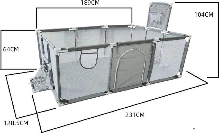 Baby Boxen Indoor Baby Corralitos Veiligheidsbarrières Basketbal Baby Activiteit Gym Grote Parken Voor Baby Groundbox Hek Lichtgrijs met voetbal goals