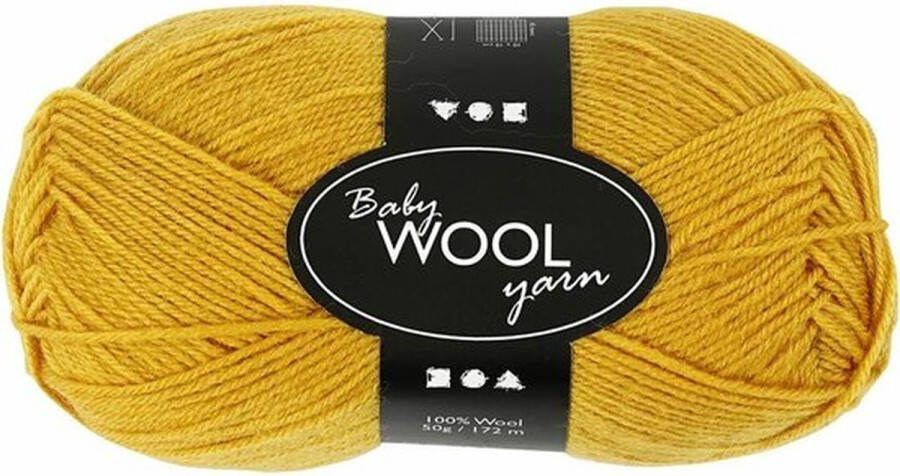 Baby Garen 100% Merino Wol Garen Donkergeel Haken Breien 172m 50gr 1 bol
