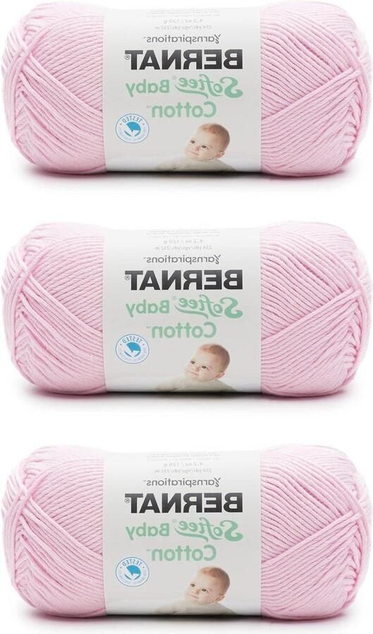 Baby Katoen Bloemblaadje Garen 3 Pack van 120g 4.25oz Softee Blend 3 DK (Licht) 254 Yards Breien-Haken