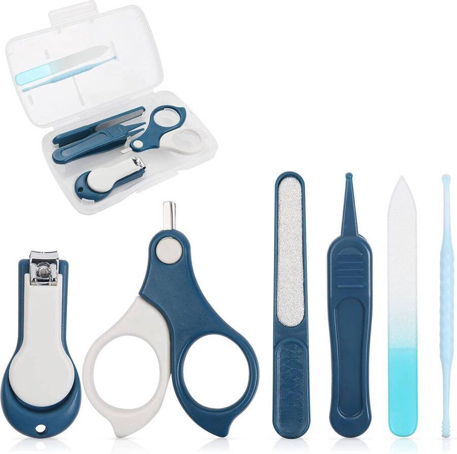 Baby Nail Kit 6 stuks Baby Nail Care Tool Baby Nail Care Set Manicure Set Inclusief Nagelknipper Ronde Schaar Earpick Nagelvijl en Pincet voor Pasgeborenen Baby Peuter Kinderen