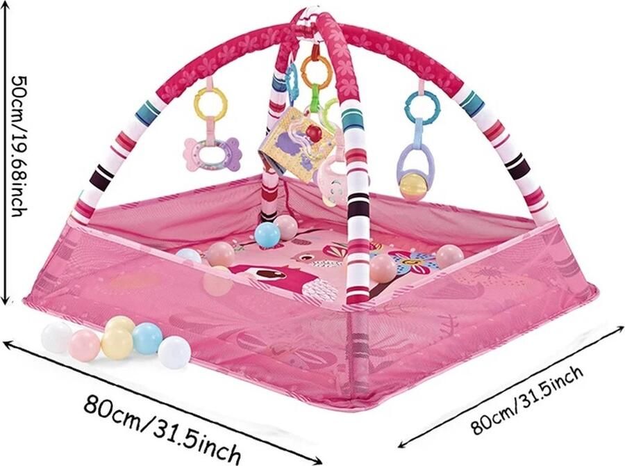Baby Speelkleed speelgoed baby 0 jaar Baby Gym Leerzaam Spelen met hangers roze