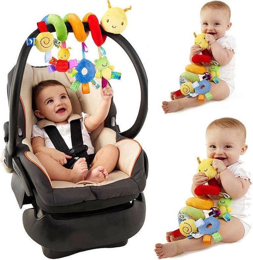 Baby spiraal Rups– Baby Knuffel Baby speelgoed Baby rammelaar boxspiraal maxi cosi spiraal kinderwagen speelgoed spiraal buggy – Autostoel spiraal kinderwagen knuffels