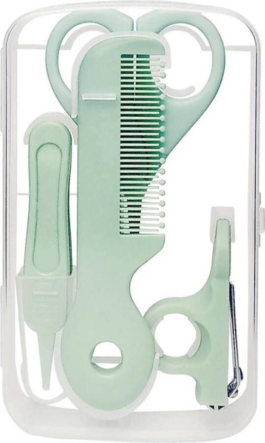 Baby verzorgingsset groen babyverzorgingsset kraamcadeau manicureset met kam