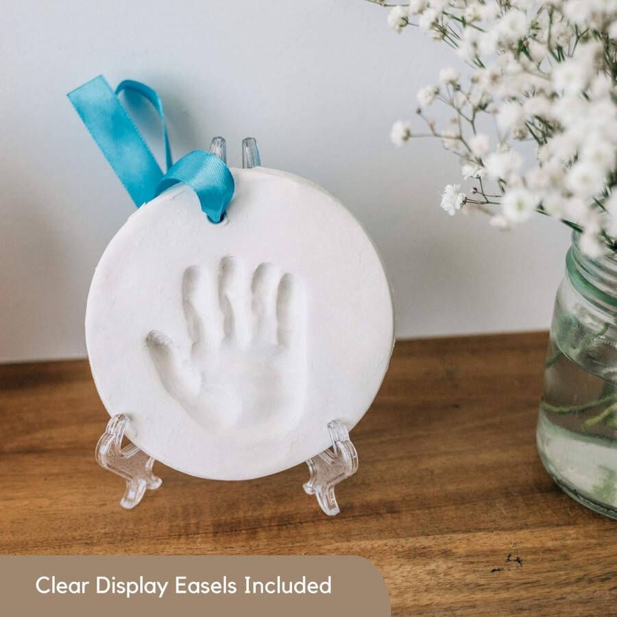 Handafdruk voetafdruk klei ornament voetafdruk set voor pasgeborenen en peuters babycadeau meisjes gepersonaliseerde aandenken babykinderkamer decoratie uniek aandenken