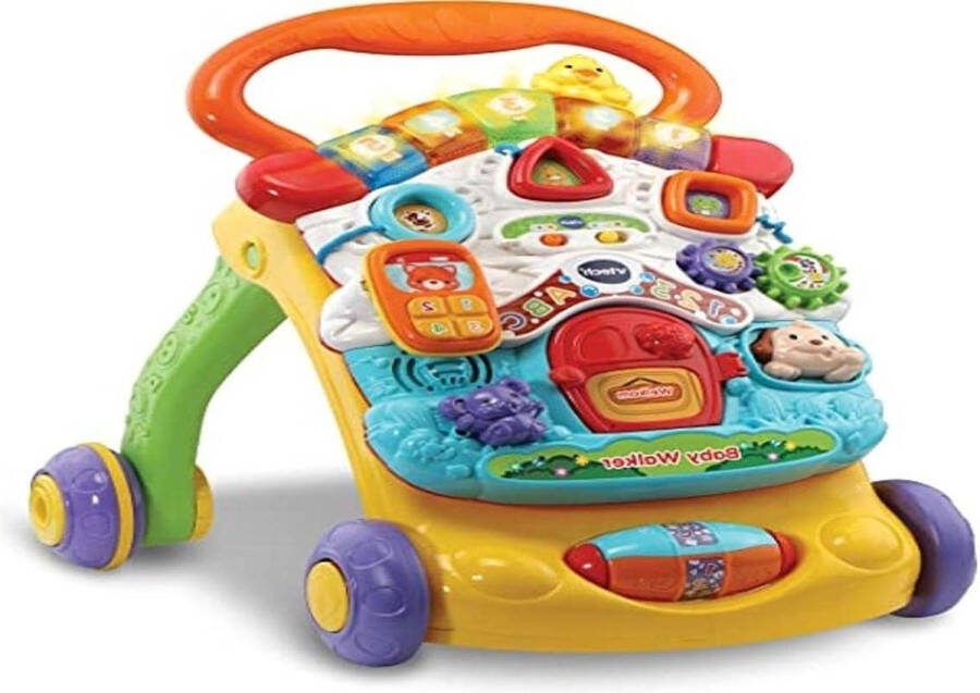 Baby Walker Nederlands Gesproken Multikleuren Plastic Voor Jongens en Meisjes Van 9 tot 36 maanden Loopwagen met Duwstang