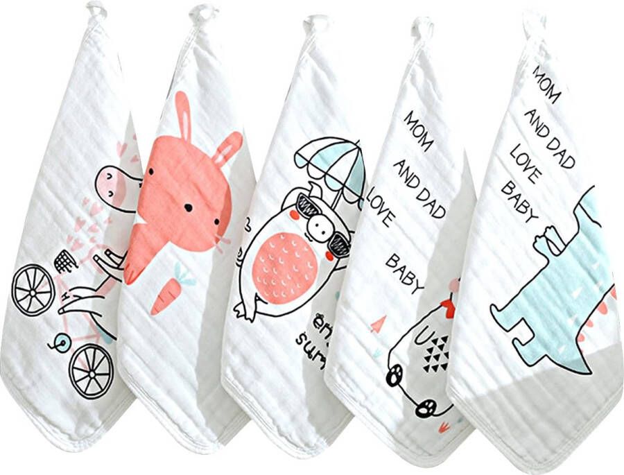 Baby Washandjes Soft Mousseline-washandje voor baby's Gezichtshanddoeken voor pasgeborenen met een gevoelige huid 5