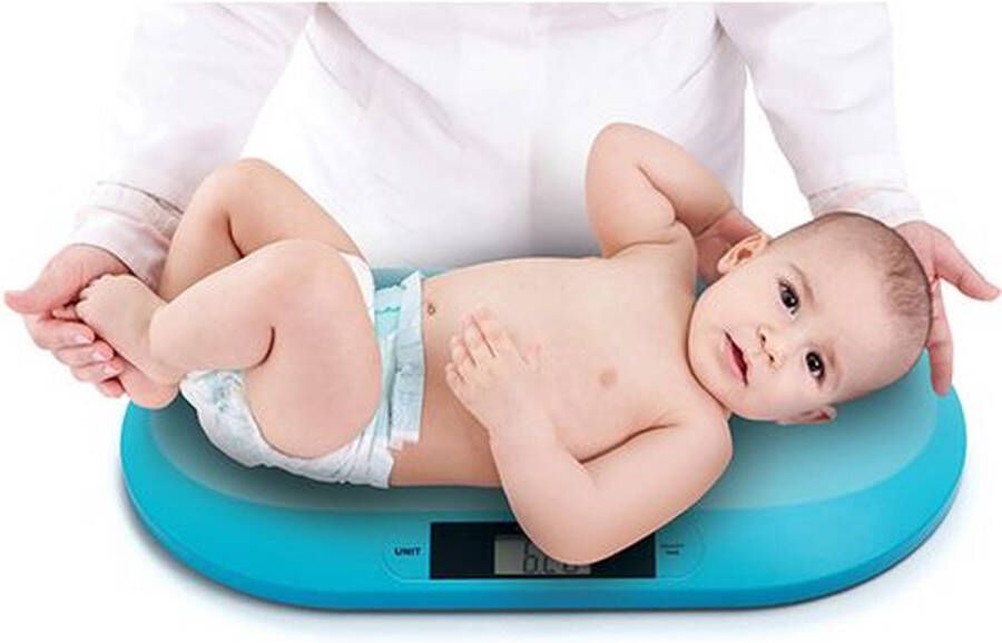 A&K Baby Weegschaal Digitaal Multifunctioneel Babyweegschaal Inclusief batterijen – Personenweegschaal Dierenweegschaal Blauw