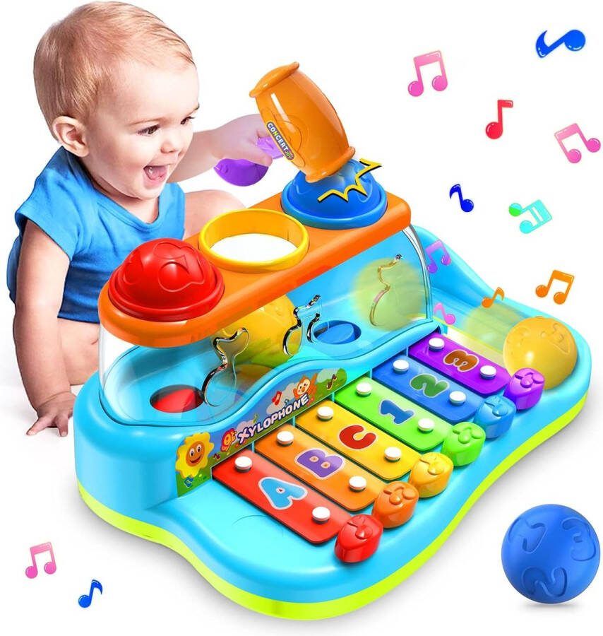Baby-xylofoon met ballen en hamer muzikaal babyspeelgoed leeftijd 6-12 maanden educatief speelgoed voor jongens en meisjes